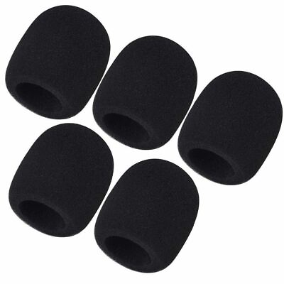 #ad 5pcs Black Microphone Windscreen Sponge Foam Mic Cover Pop Filter $0.99