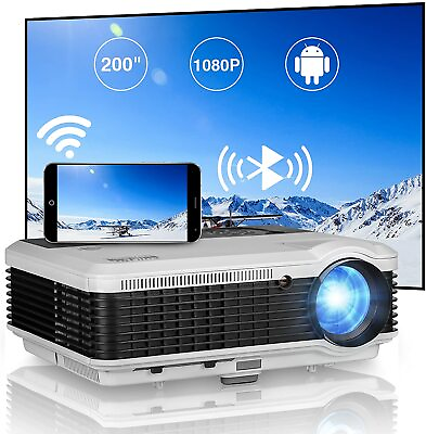 #ad Android Wifi Wireless LCD Home Cinema Projector Blue tooth 1080p Movie Game HDMI $264.96
