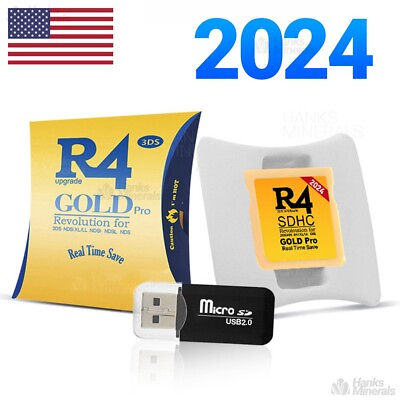 #ad 2024 Version R4 Gold Pro SDHC R4i For DS 3DS 2DS Revolution Cartridge USB $19.98
