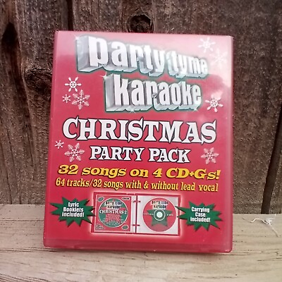 #ad Party Tyme Karaoke Christmas Party 4 CD GS 64 Tracks 32 Songs Caring Case $16.00