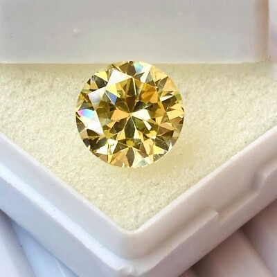 #ad 2 Ct CERTIFIED Natural Diamond Round Yellow Color Cut D Grade VVS1 1 Free Gift $38.50