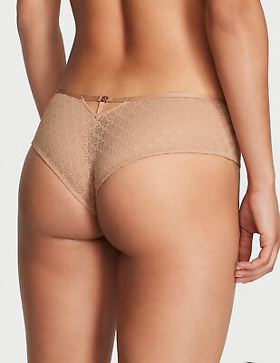 #ad Victoria#x27;s Secret New Icon Very Sexy Cheeky Panty Praline Lace VS Logo Medium $10.00