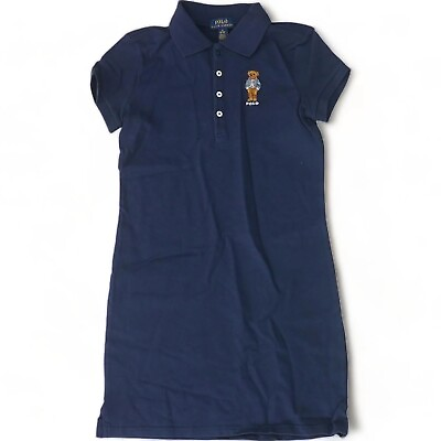 #ad NEW Polo Ralph Lauren Girls Polo Bear Dress Navy Blue Size XL NWT $22.00
