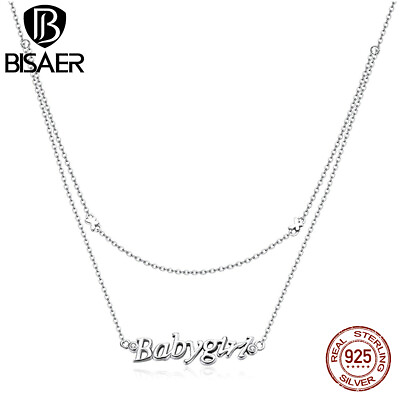 Bisaer Genuine 925 Sterling Silver Baby girl Necklace Chain For Women Adjustable $16.92