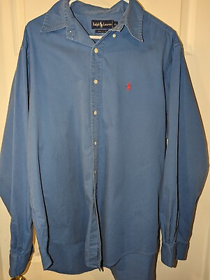#ad Vintage Ralph Lauren Blake 100 Percent Cotton Size XL Denim Button Up Shirt Blue $25.00