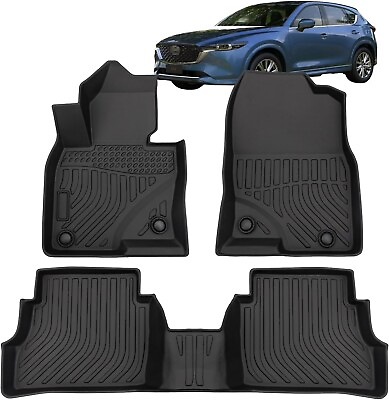 #ad For 2017 2023 Mazda CX 5 Floor Mats Cargo Liner TPE Front Rear All Weather 3pcs $55.43