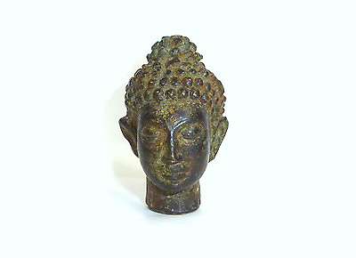 #ad Buddha Head Tibet 18 C.Bronze $838.19