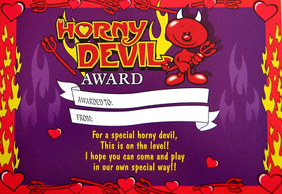 HORNY DEVIL AWARD Adults Naughty Valentines Day Birthday Gift bulk lot resale AU $7.10