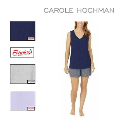 #ad Carole Hochman Womens Pajamas Set PJ 4 Piece TShirt Tank Shorts Capri J63 $17.95