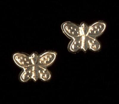 #ad New 14K 7mm Fine Solid Yellow Gold Butterfly Insect Wing Stud Earrings Hv $31.81