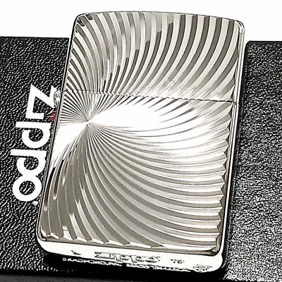 #ad Zippo Oil Lighter Spiral Armor Diamond Cut Silver Etching Brass $89.80