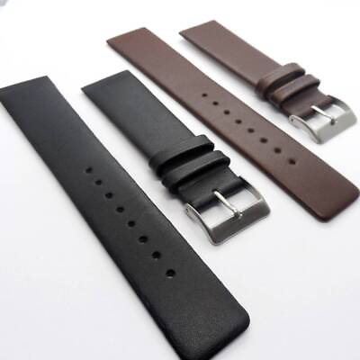 #ad Watch Strap for Skagen 22mm Genuine Calf Leather 22mm Black or Brown with Screws GBP 12.99