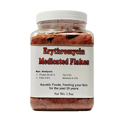#ad Erythromyciin Mediicated Fish Flakes FREE Pellets amp; Wafers Included $11.99
