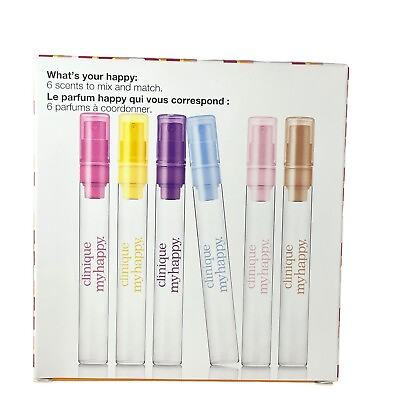 #ad #ad CLINIQUE Happy 6pc Perfume Gift Set 0.17oz 5mL each My Happy MINIs $19.99