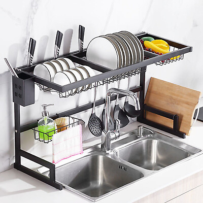 #ad Over The Sink Dish Drying Rack Stainless Steel Kitchen Dish Drainer Kitchen Rack $26.50