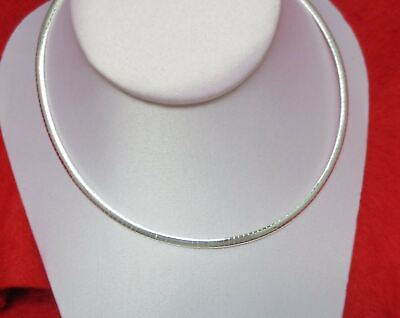 #ad #ad STERLING SILVER PLATED 16 INCH 4MM DOMED OMEGA NECKLACE CHAIN $8.06