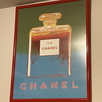 #ad Andy Warhol Chanel No.5 Perfume Art Print Poster Professional Lacquer Frame Mint $750.00