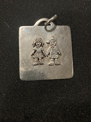 #ad Vintage Boy And Girl Sterling pendant $23.30