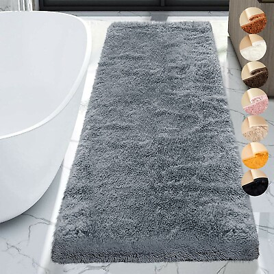 #ad Extra Long Non Slip Shaggy Bath Mat Bathroom Rugs Super Soft Washable Floor Mats GBP 10.55