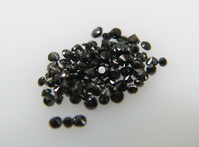 #ad Natural Loose Black Diamond 20pc Lot 0.9 1.3mm Size Round for Setting Irradiated $26.99