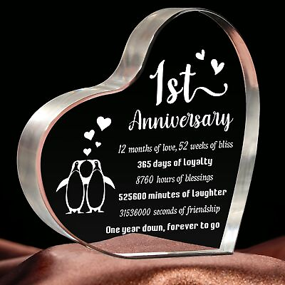 #ad 1 Year Anniversary Wedding Gifts for Him Her One 1st anniversary gift $18.29