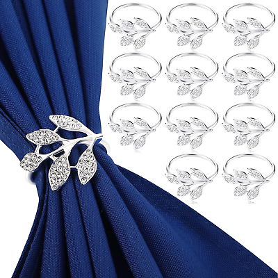 #ad Napkin Rings Set of 12 Thanksgiving Leaf Napkin Ring Holders Bridal Napkins Rin $17.43