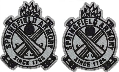 #ad Springfield Armory Embroidered MORALE PATCH 2PC 3.0 inch HOOK BACKING $13.99