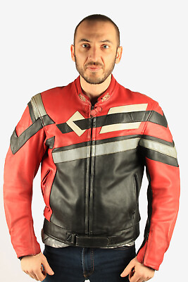 #ad Men#x27;s Leather Motorcycle Jacket Race Biker Vintage 90#x27;s Multi Size S C2741 GBP 69.00