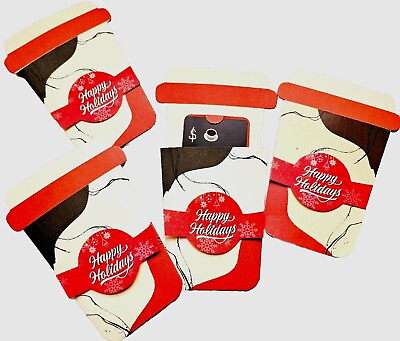 #ad 4 Pack Holiday Gift Card Holders Coffee Cup Holder Christmas gift holder $7.99