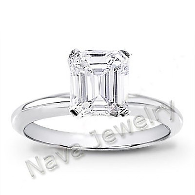 #ad 3.03 Ct. Emerald Cut Diamond Engagement Solitaire Ring $23337.60