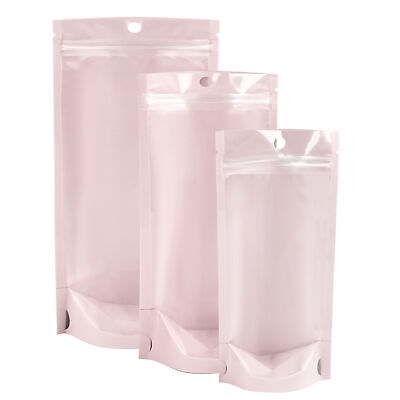 #ad Clear Pink Stand Up Resealable Stand Up Plastic Food Packaging Bags Pouches $132.98