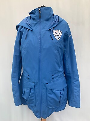 #ad Jacket nike size M blue Sochi olympics 2014 hooded collectable polyester womens GBP 20.79