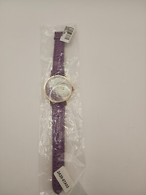 #ad Creme Lavender Rhinestone filled Quartz Ladies Casual Wrist Watch $14.99