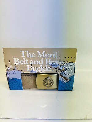 #ad The Merit Belt and Brass Buckle Belt Cigarette Promotional Gift NEW in Box $11.00