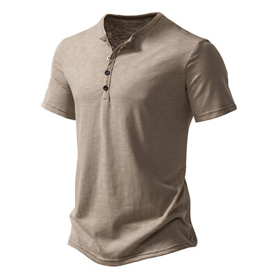 #ad Mens Plain Short Sleeve Slim T Shirt Summer Casual Pullover Loose Top Blouse $14.55