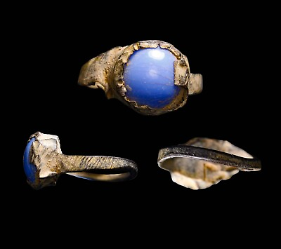 #ad Ancient Roman Authentic Ring Blue Stone Wearable Beautiful Artifact Antiquity $128.65