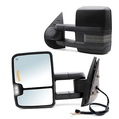 #ad Tow Mirrors fit 2008 2009 2010 2011 2012 Chevy Silverado Power Heated LED Signal $126.76