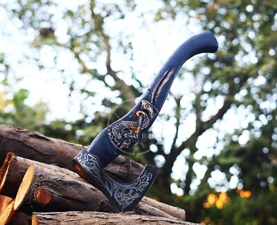 #ad LUXURY Dragon Axe Handmade Viking Axe Dragon Carved Axe Norse Axe Gift $89.39
