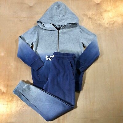 #ad Art Class Boys 2 Piece Sweat Pants Hoodie Ombre Blue Grey Set size 4 5 $15.77
