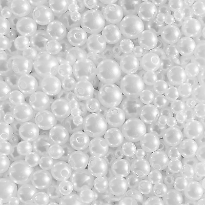 #ad 1500Pcs Pearl Beads for Jewelry Making 4Mm 6Mm 8Mm 10Mm round Loose Pearls Bead $5.99