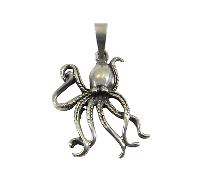 #ad Handcrafted Solid 925 Sterling Silver Cephalopod Octopus With Tentacles Pendant $16.46