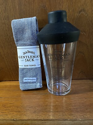 #ad #ad Gentleman Jack Daniel#x27;s Gift Set with Glass Tumbler and Bar Towel NEW $18.00