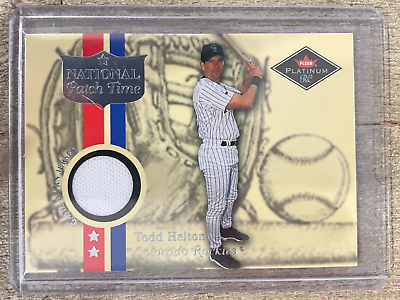 #ad 2001 Fleer Platinum National Patch Time #26 Todd Helton Game Used Jersey HOF $4.99