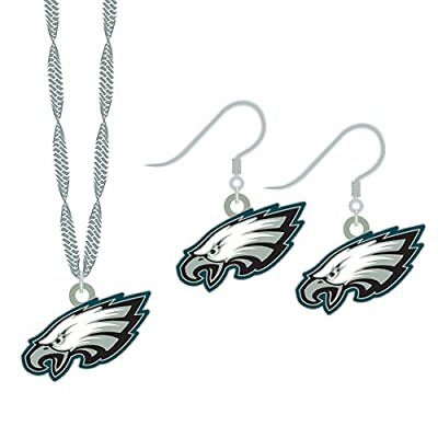 #ad NFL Philadelphia Eagles Philadelphia Eagles Earring Necklace Set Green Small $13.94