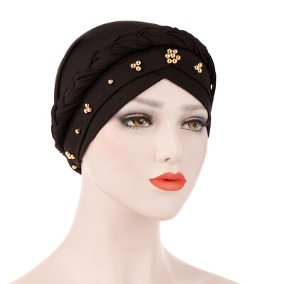 #ad Head Wrap Solid Color Braids Women Twist Beanie Headwrap Headgear $8.36