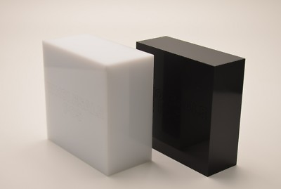 #ad White amp; Black Plastic Acrylic Perspex Blocks 30mm 40mm 50mm Trophy Award Bases GBP 98.57