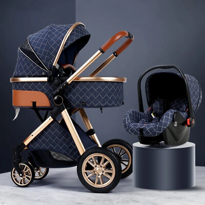 #ad Luxury Baby Stroller 3 in 1 Carriage Foldable Pushchair Infant Travel System USA $399.89
