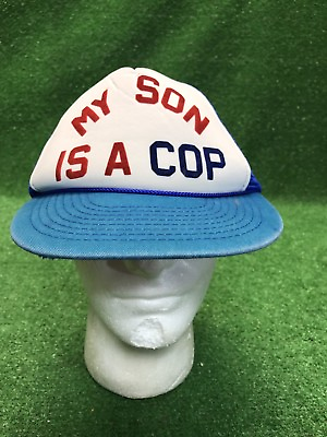 #ad Vtg My Son Is A Cop Police Parent Stand With Blue Snapback Hat Cap $20.05