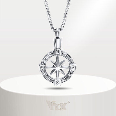#ad Vnox Navigation Compass Necklace Urn Cremation for Ashes Keepsake Jewelry Chris $13.99