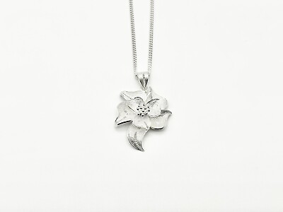 #ad Handmade Elegant 999 Fine Silver Cherry Blossoms Pendant Necklace NL 57 GBP 59.00